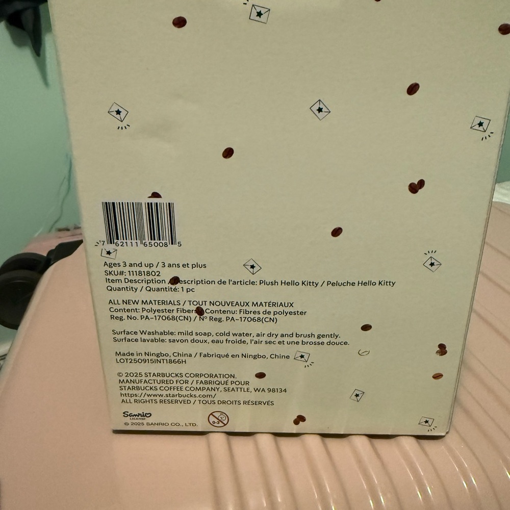 Starbucks Hello Kitty Plush with Red Bow and Green Apron - Picture 3 of 4